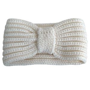 Knotted Bow Knit Headband Ear Warmer | Ivory